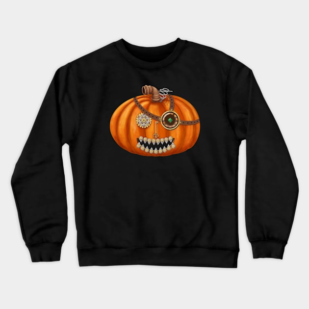 Steampunkin - Steampunk Halloween Jack O' Lantern Crewneck Sweatshirt by GulfGal